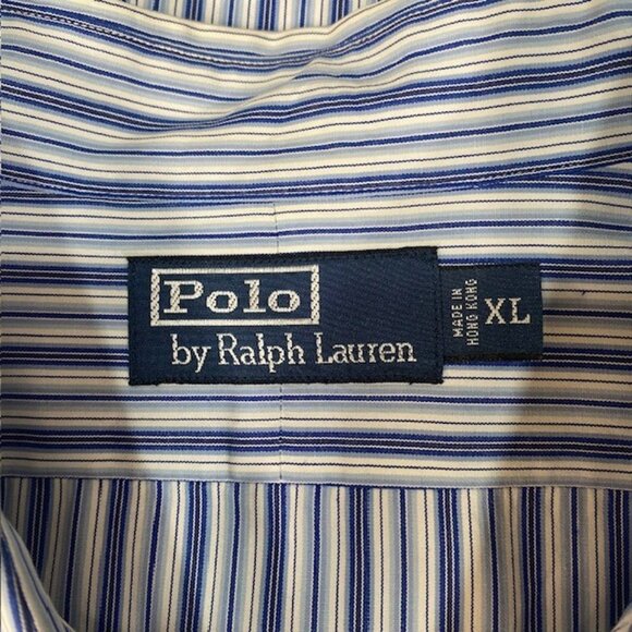 Polo Ralph Lauren Blue Striped Long Sleeve Button Up Cotton Casual Shirt‎ XL - Picture 4 of 11